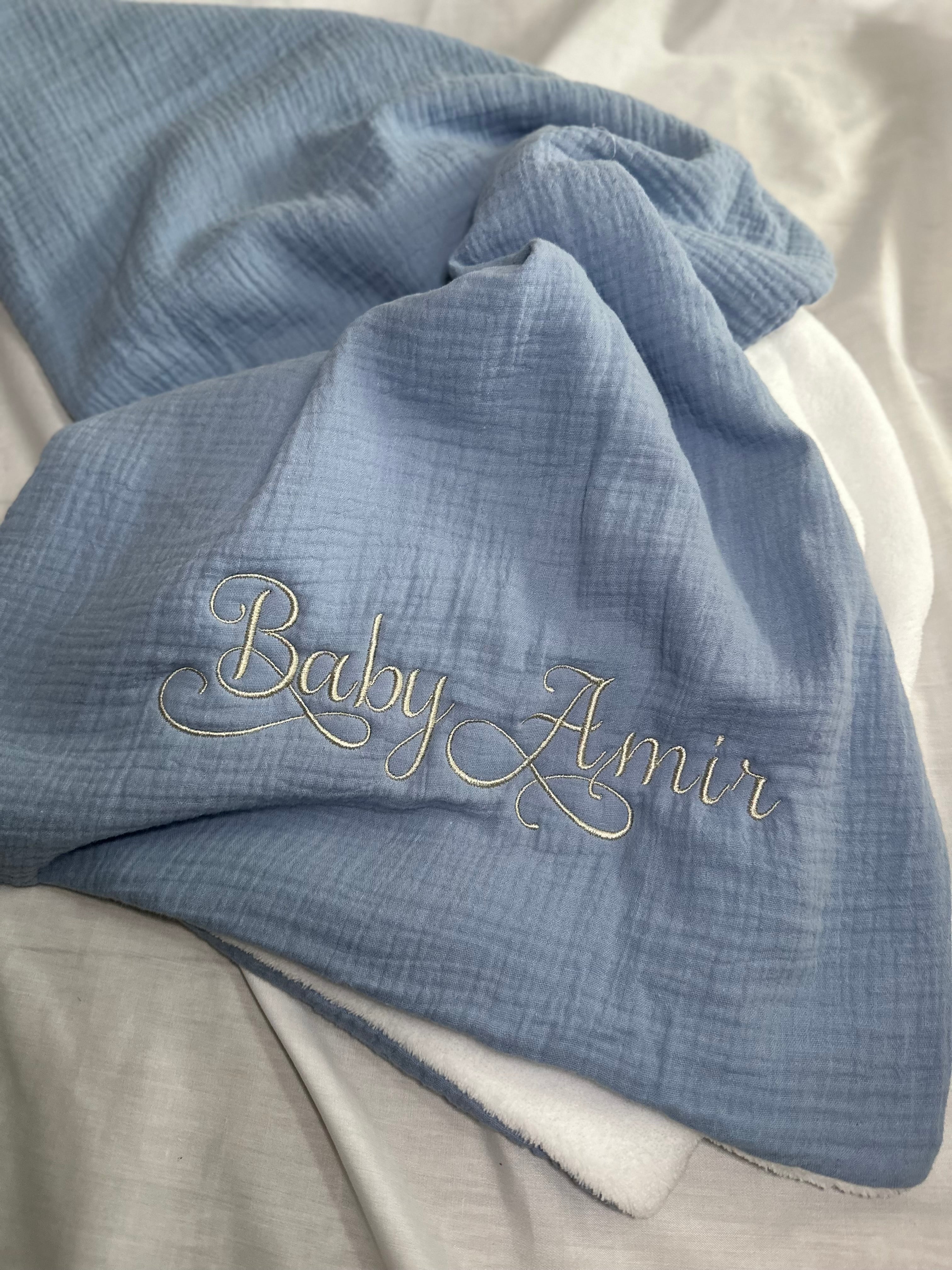 Couverture personnalisée en gaze de coton et polaire