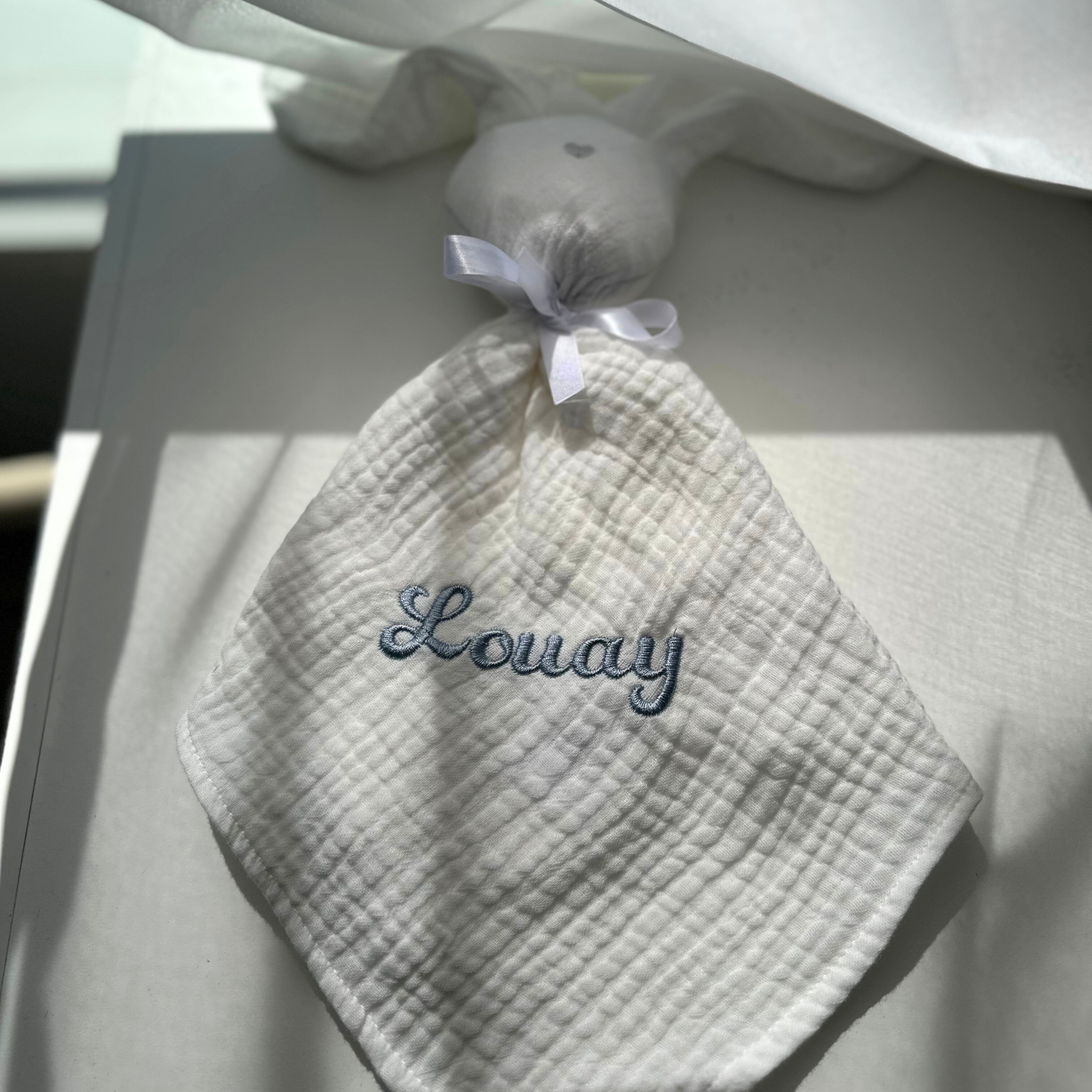 Doudou en gaze de coton - personnalisable