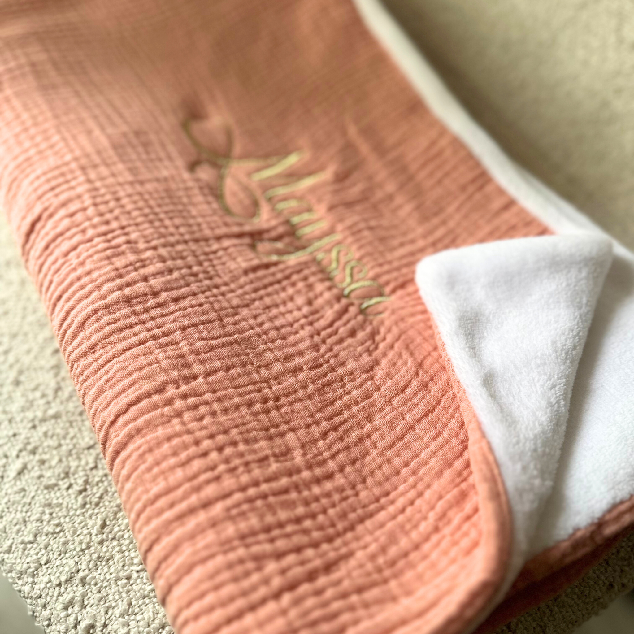 Couverture personnalisée en gaze de coton et polaire