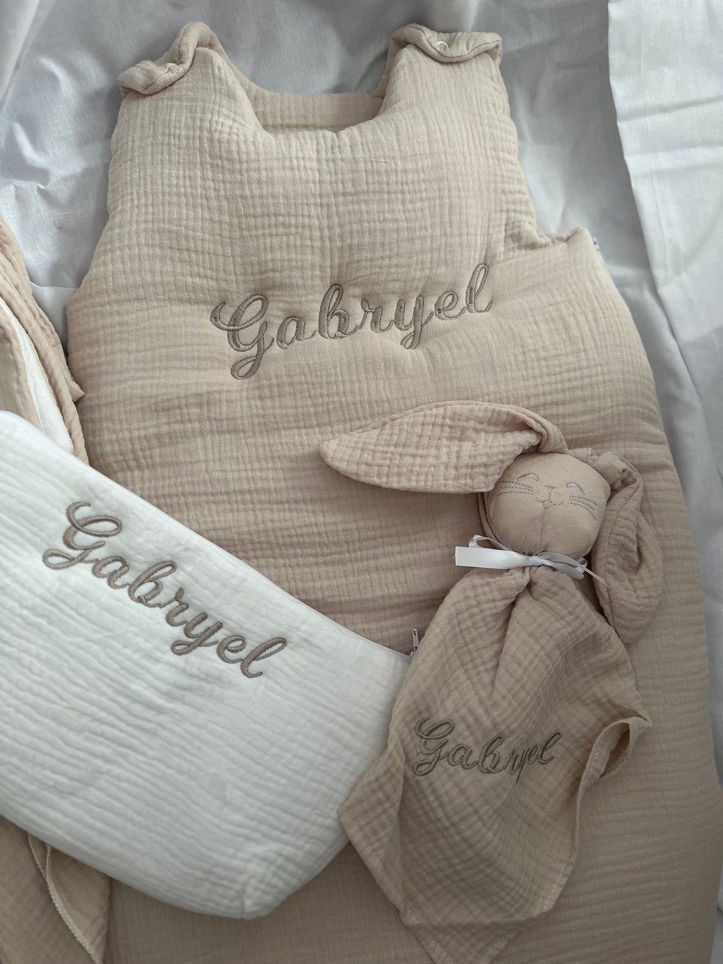 Gigoteuse manches courtes en double gaze de coton 0-3 mois