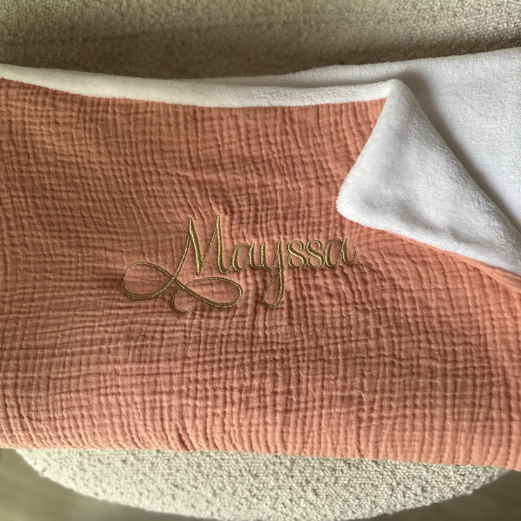 Couverture personnalisée en gaze de coton et polaire