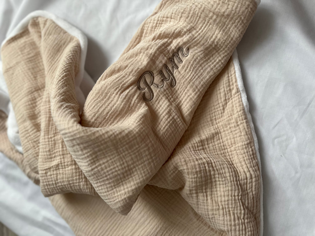 Couverture personnalisée en gaze de coton et polaire