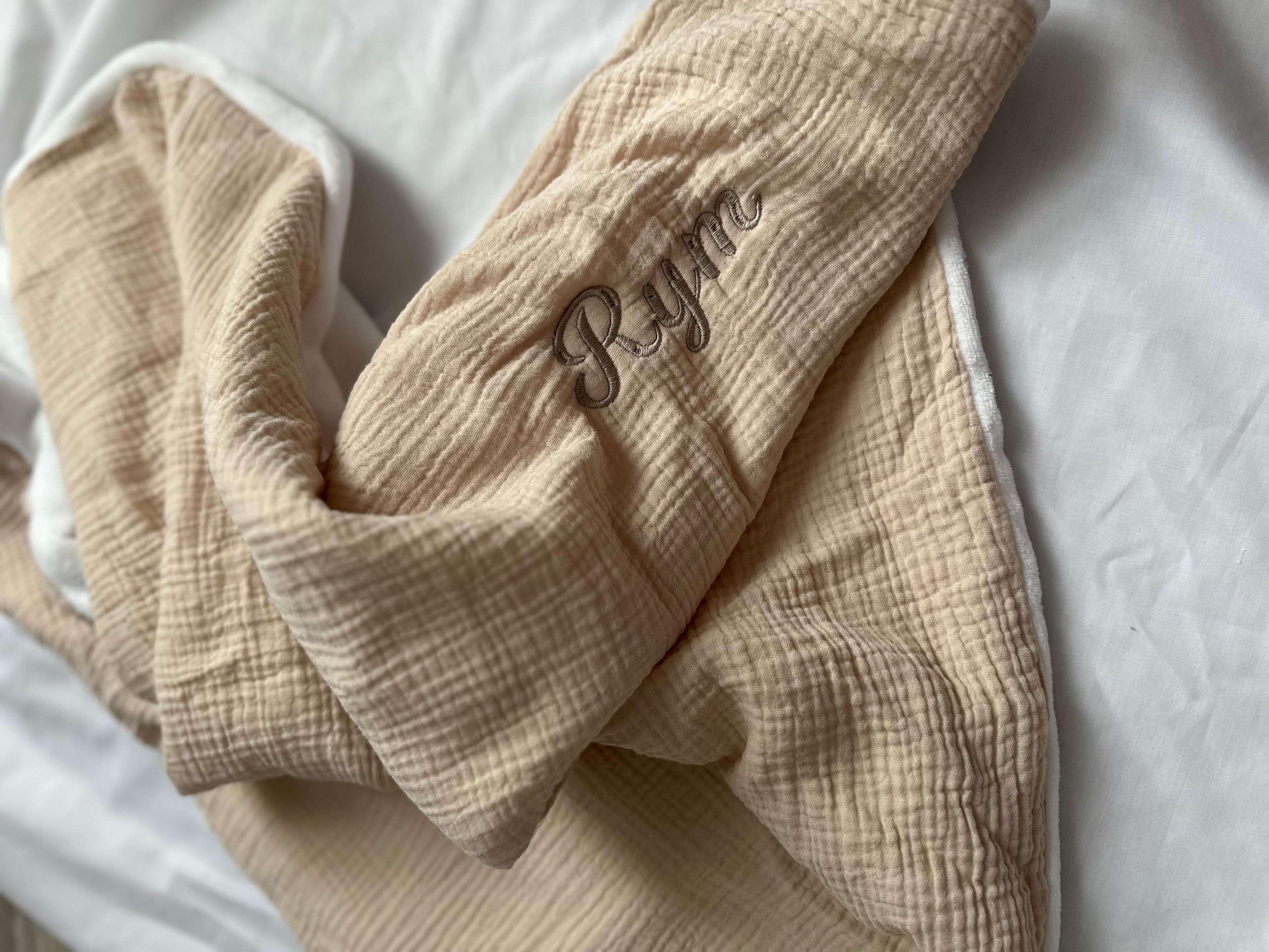 Couverture personnalisée en gaze de coton et polaire