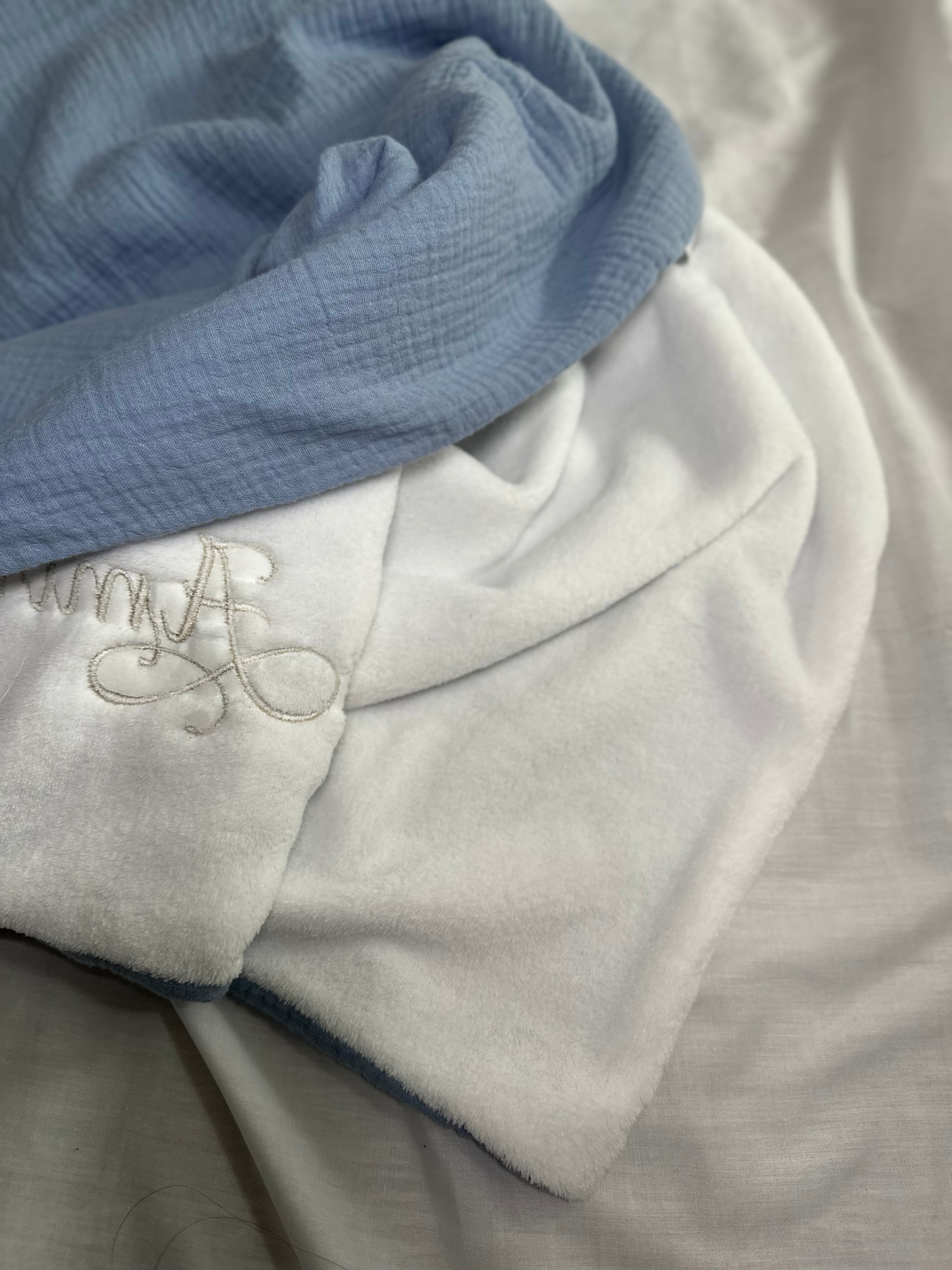 Couverture personnalisée en gaze de coton et polaire