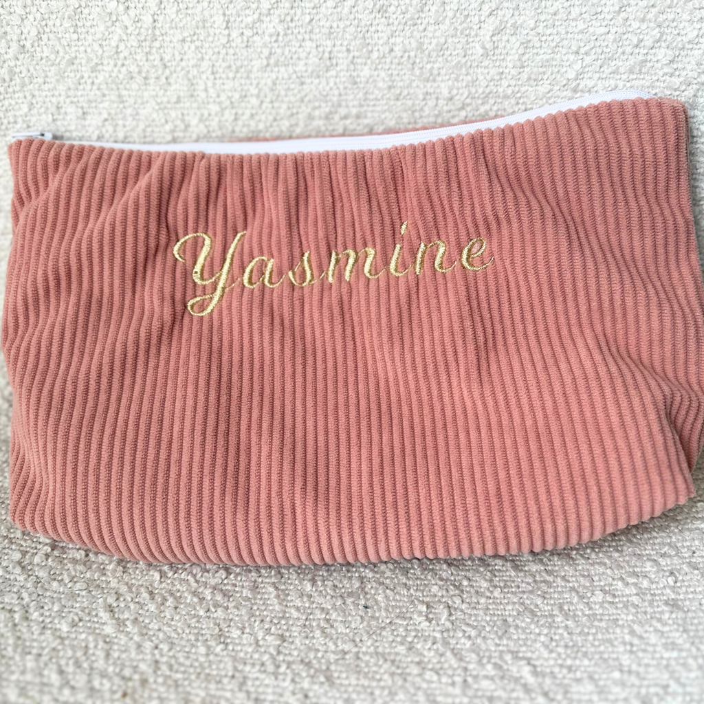 Trousse personnalisée en velours côtelé