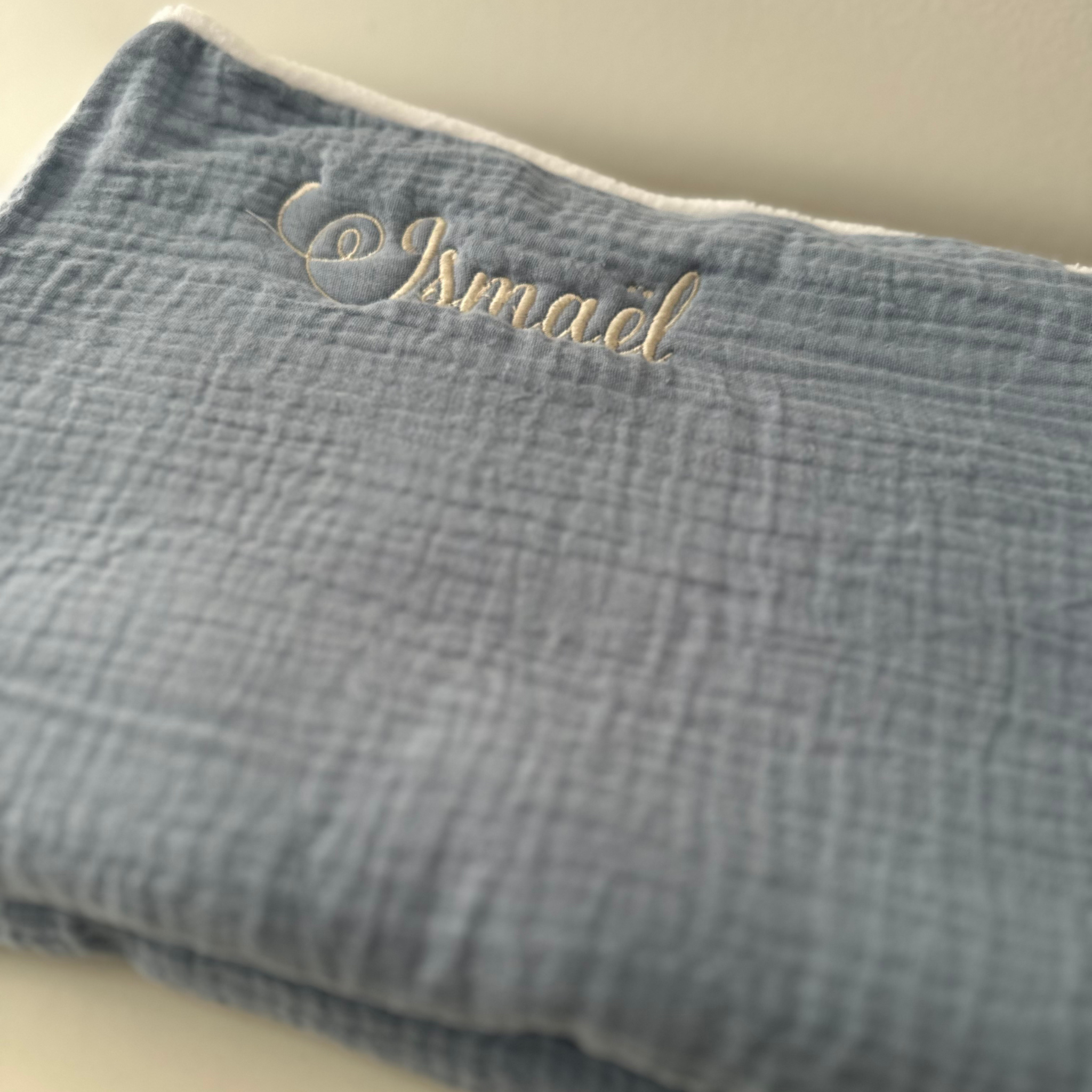 Couverture personnalisée en gaze de coton et polaire