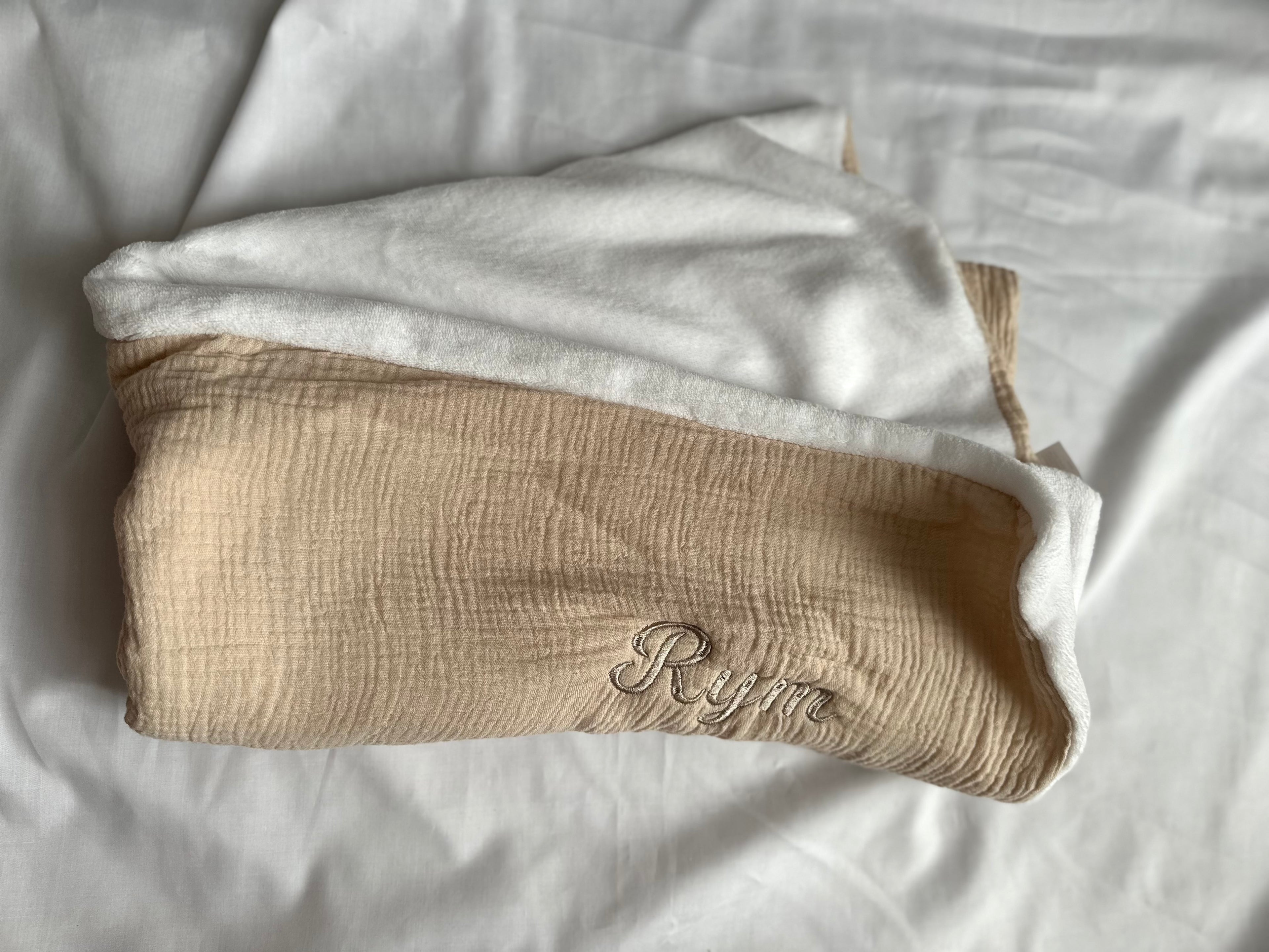 Couverture personnalisée en gaze de coton et polaire