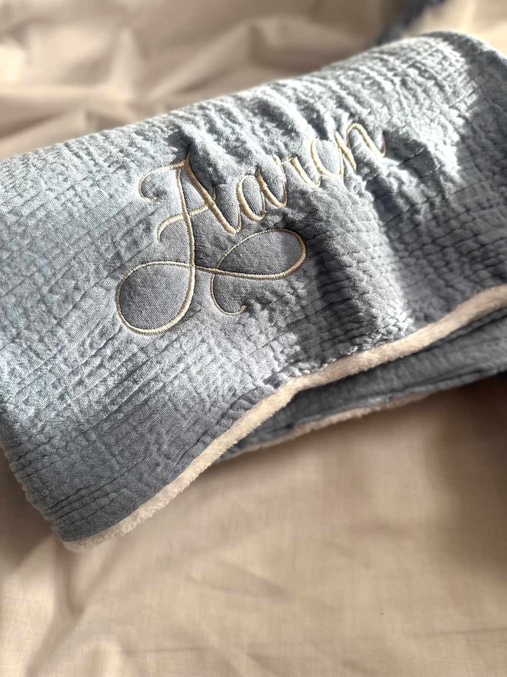 Couverture personnalisée en gaze de coton et polaire