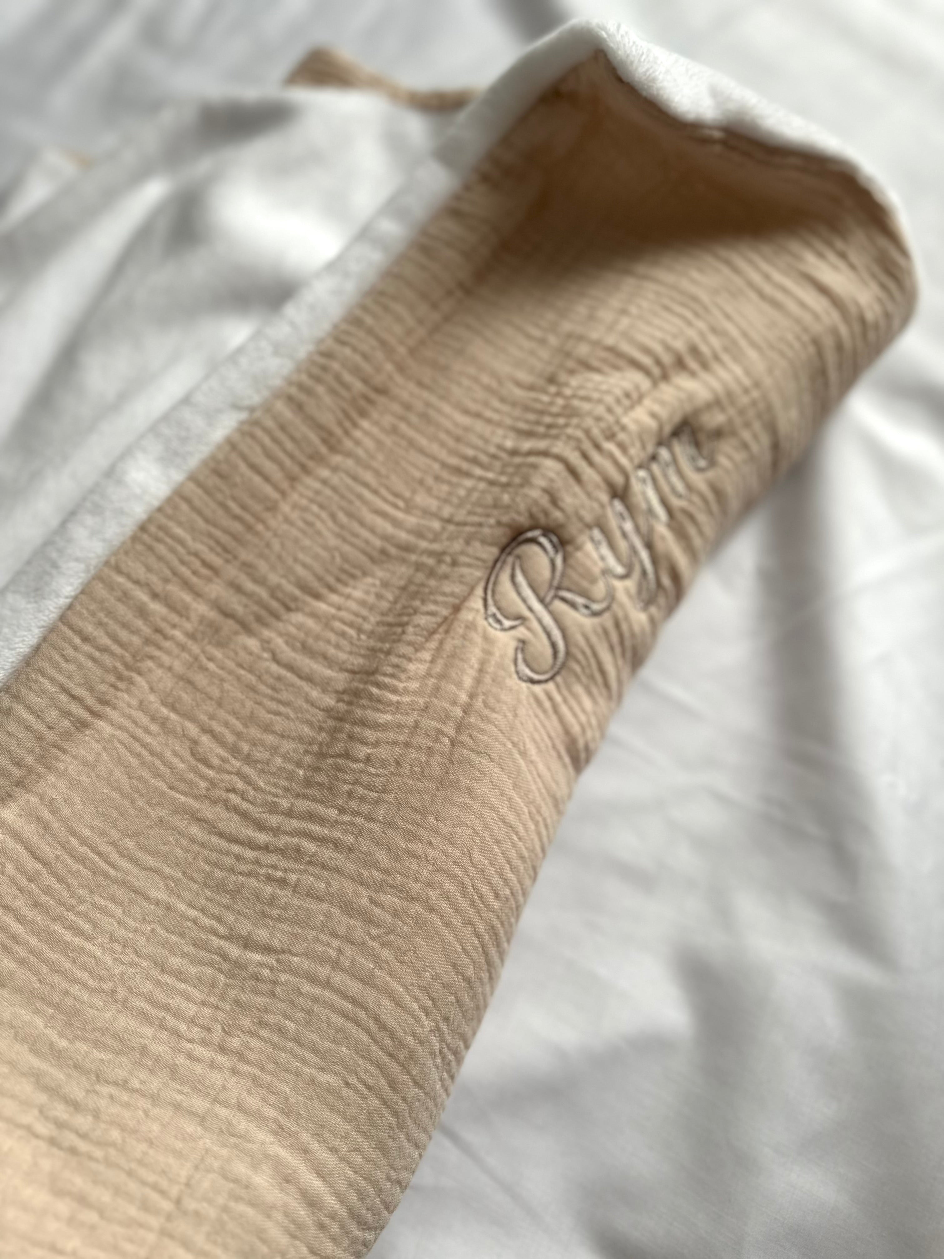 Couverture personnalisée en gaze de coton et polaire
