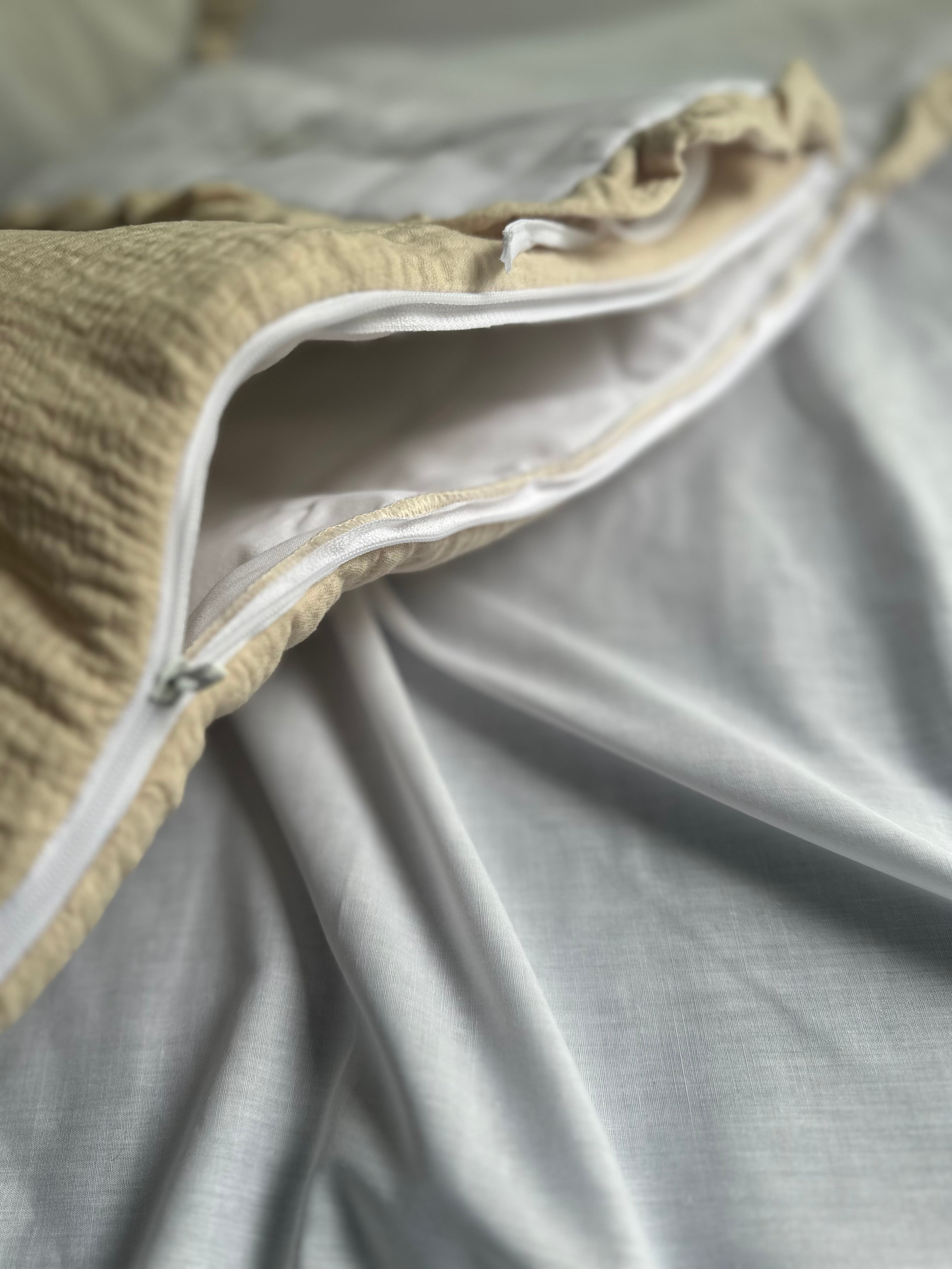 Chancelière bébé en double gaze de coton — doublure polaire, broderie personnalisée