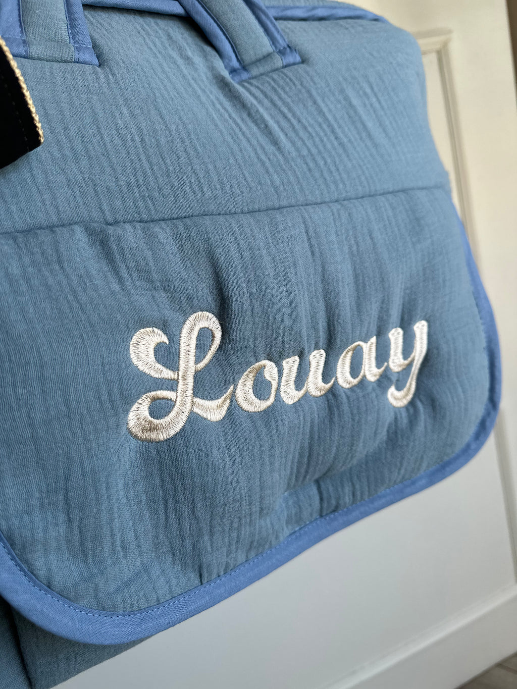 Sac à langer personnalisé – 100% coton - beige