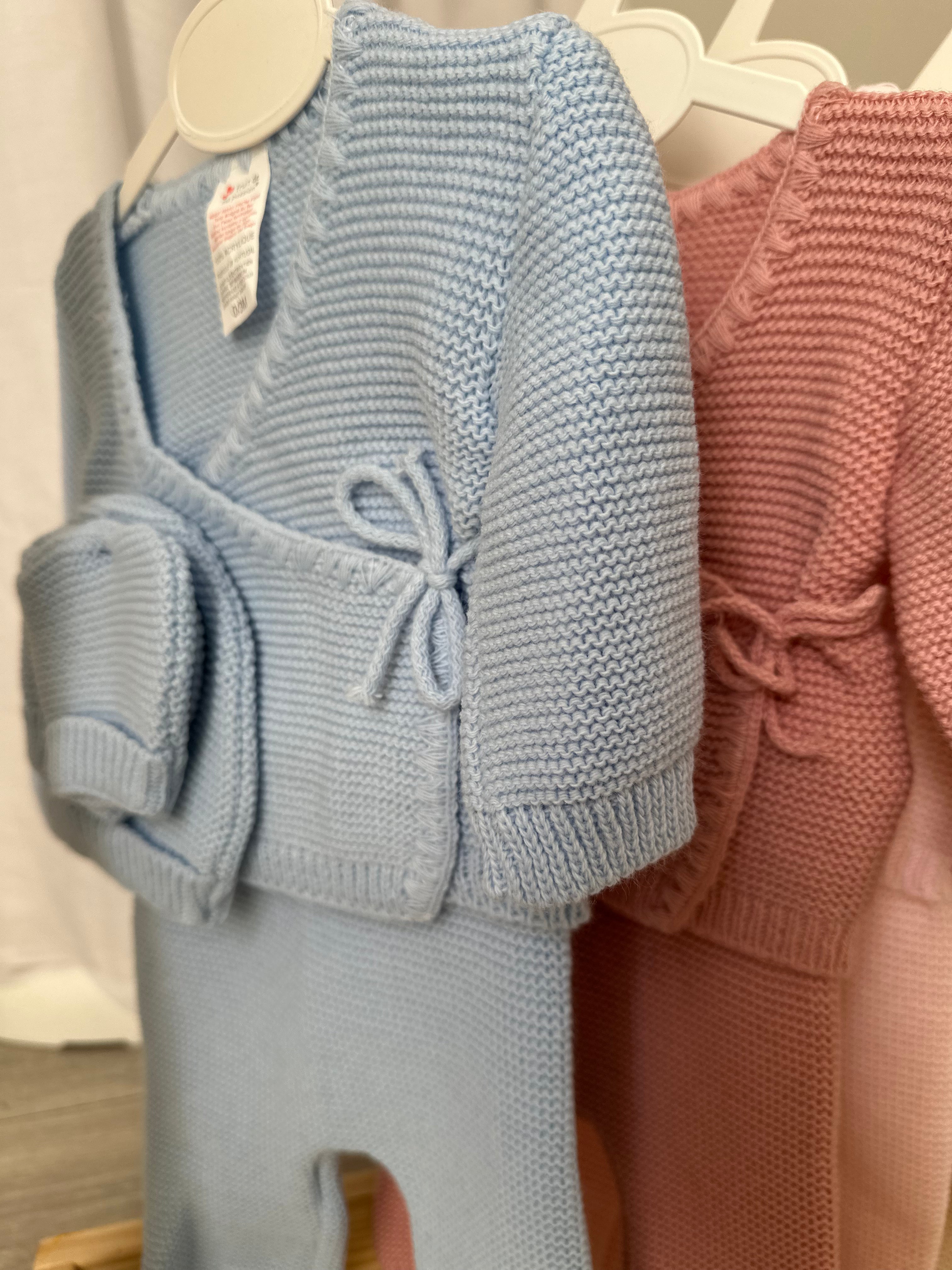 Tenue naissance tricotée bébé – Ensemble 4 pièces (0-3 mois)